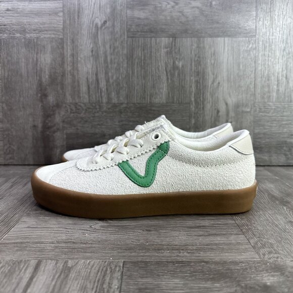 Vans Sport Low Women size 5.5 Ivory Green Suede Gum Casual Shoes - Picture 2 of 8
